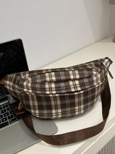 Plaid Adjustable Strap Crossbody Bag (multiple color options)