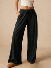 Load image into Gallery viewer, Ribbed Drawstring Wide Leg Pants (multiple color options)
