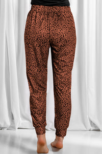 Leopard Drawstring Pocketed Pants (multiple color options)