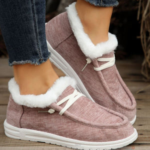 Lace Up Round Toe Furry Sneakers (multiple color options)