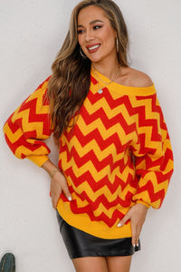 Chevron Lantern Sleeve Tunic Sweater (multiple color options)