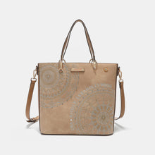 Load image into Gallery viewer, Nicole Lee USA Metallic Stitching Embroidery Inlaid Rhinestone Tote Bag (multiple color options)
