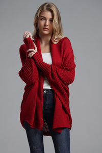 Open Front Batwing Sleeve Cardigan (multiple color options)