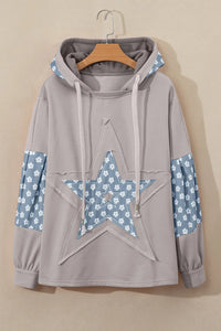 Drawstring Star Long Sleeve Hoodie (multiple color options)