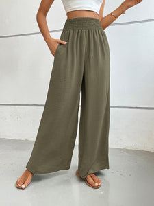 Perfee Wide Leg Pants with Pockets (multiple color options)