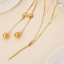 Load image into Gallery viewer, 18K Gold-Plated Titanium Steel Hollow Bead Necklace
