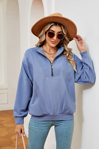 Half-Zip Dropped Shoulder Sweatshirt (multiple color options)