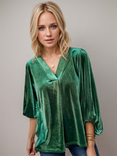 Load image into Gallery viewer, V-Neck Three-Quarter Sleeve Blouse (multiple color options)
