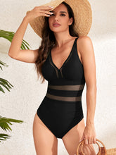 Load image into Gallery viewer, V-Neck Spaghetti Strap One-Piece Swimwear (multiple color options)
