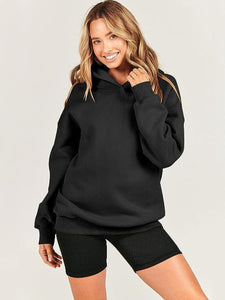 Dropped Shoulder Long Sleeve Hoodie (multiple color options)