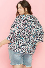 Load image into Gallery viewer, Leopard V-Neck Three-Quarter Sleeve Blouse
