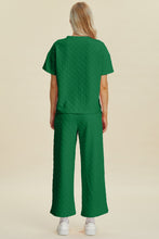 Load image into Gallery viewer, Texture Round Neck Short Sleeve Top and Pants Set  (multiple color options)
