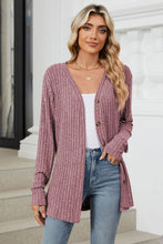 Load image into Gallery viewer, Ribbed Button Up Long Sleeve Cardigan (multiple color options)
