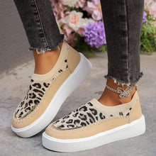 Load image into Gallery viewer, Leopard Round Toe Platform Sneakers
