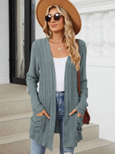 Load image into Gallery viewer, Pocketed Open Front Long Sleeve Cardigan (multiple color options)
