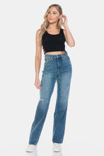 Load image into Gallery viewer, Judy Blue Tummy Control Cut Raw Hem Straight Jeans
