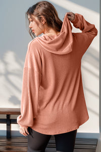 Half Button Long Sleeve Hoodie (multiple color options)