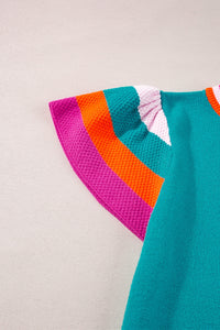 Color Block Round Neck Knit Top (multiple color options)