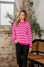 Load image into Gallery viewer, Wave Stripe Contrast Long Sleeve Sweater
