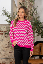 Load image into Gallery viewer, Wave Stripe Contrast Long Sleeve Sweater
