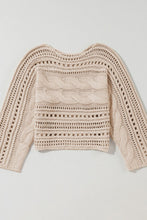 Load image into Gallery viewer, Openwork Cable Knit Long Sleeve Sweater (2 color options)
