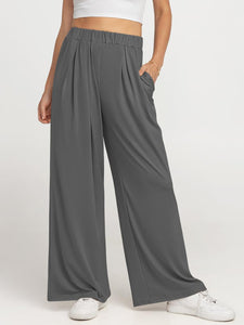 Elastic Waist Wide Leg Pants (multiple color options)