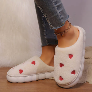 Heart Round Toe Flat Slippers (2 color options)