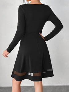 Square Neck Long Sleeve Mini Dress (multiple color options)