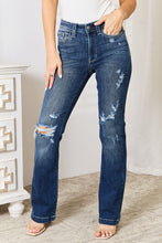 Load image into Gallery viewer, Judy Blue Mid Rise Hand Sand &amp; Destroy Bootcut Jeans
