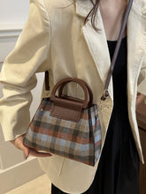 Load image into Gallery viewer, Contrast Plaid Trapezoid Shape Crossbody Bag (multiple color options)
