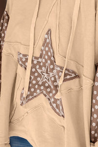 Drawstring Star Long Sleeve Hoodie (multiple color options)