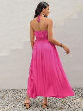 Load image into Gallery viewer, Ruffled Halter Neck Sleeveless Maxi Dress
