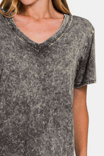 Load image into Gallery viewer, Washed Short Sleeve V-Neck T-Shirt in Dark Grey
