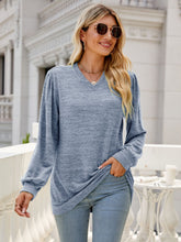 Load image into Gallery viewer, Heathered V-Neck Long Sleeve Top  (multiple color options)
