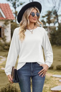 Round Neck Raglan Sleeve Top (multiple color options)