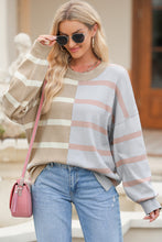 Load image into Gallery viewer, Striped Round Neck Long Sleeve Knit Top (multiple color options)
