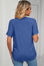 Load image into Gallery viewer, Ruched V-Neck Short Sleeve T-Shirt (multiple color options)
