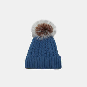 Cable Knit Winter Hat with Pompom (multiple color options)