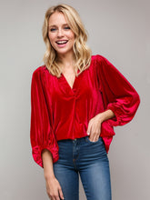 Load image into Gallery viewer, V-Neck Three-Quarter Sleeve Blouse (multiple color options)
