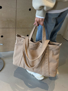 Corduroy Solid Large Tote Bag (multiple color options)