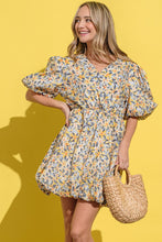 Load image into Gallery viewer, Floral Surplice Puff Sleeve Dress
