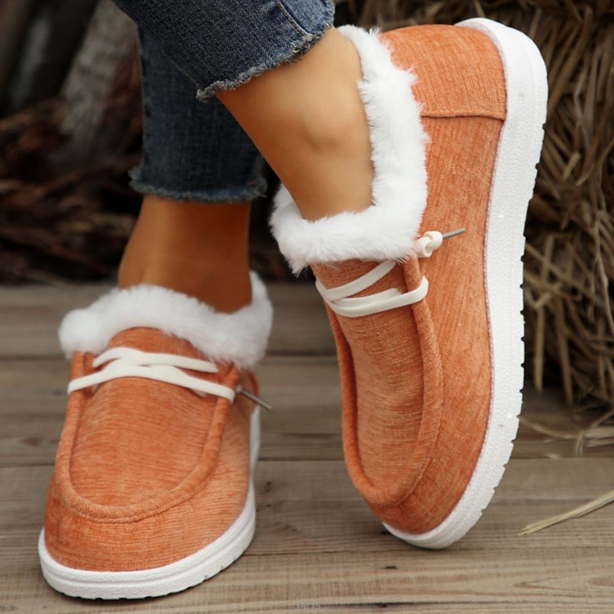 Lace Up Round Toe Furry Sneakers (multiple color options)