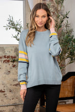 Load image into Gallery viewer, Contrast Stripes Long Sleeve Sweater
