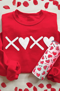 Valentine’s Day XOXO Round Neck Drop Shoulder Graphic Sweatshirt