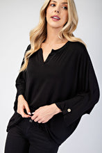 Load image into Gallery viewer, Notched Three-Quarter Sleeve Blouse
