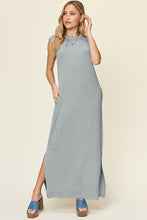 Load image into Gallery viewer, Texture Mock Neck Sleeveless Maxi Dress (multiple color options)

