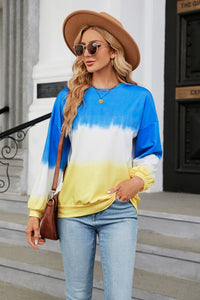 Gradient Round Neck Long Sleeve Sweatshirt (multiple color options)