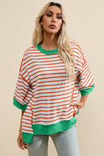 Load image into Gallery viewer, Striped Round Neck Half Sleeve T-Shirt (multiple color options)
