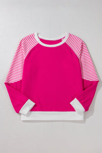 Striped Round Neck Long Sleeve Sweatshirt