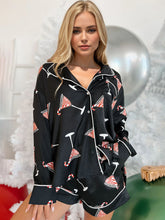 Load image into Gallery viewer, Printed Collared Neck Long Sleeve Top and Shorts Pajama Set (multiple color options)
